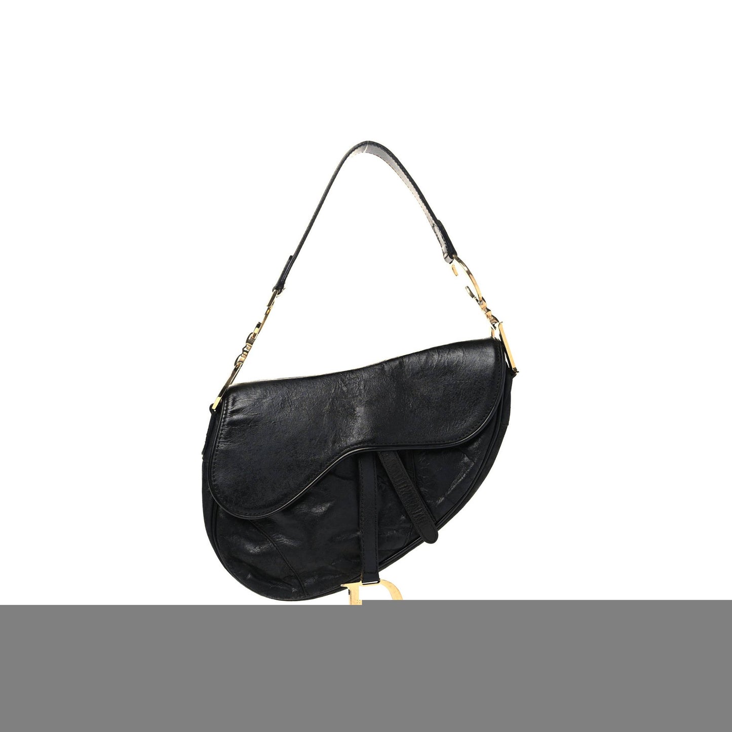 D*or shiny goatskin saddle bag black (25*19*3.8cm)