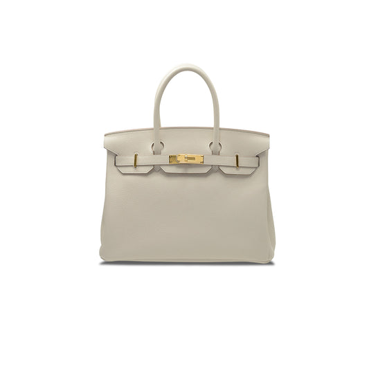 H**mes master birkin 40 togo leather milkshake white gold buckle h028352ck7v (40*30*21cm)
