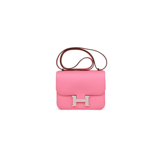 H**mes constance 18 rose azalee swift palladium hardware 39827910099038 (18cm)