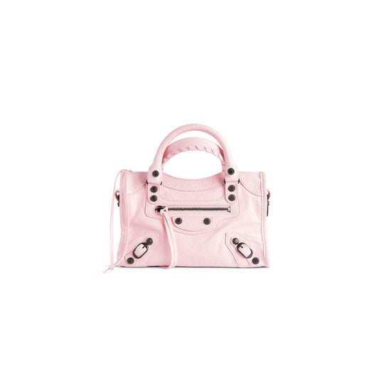 Ba1en*iaga women''s le city bag mini in petal pink 8063952abek5723 (23.8*16*6.3cm)