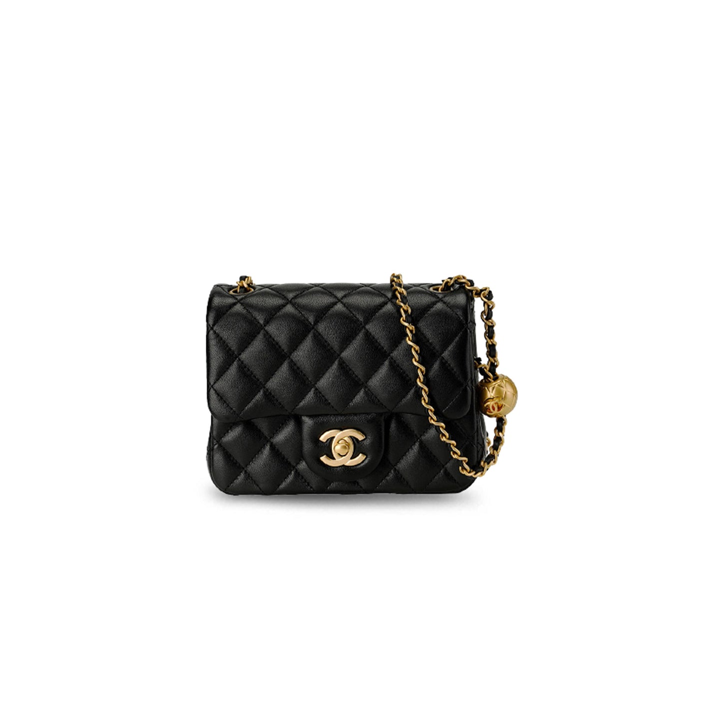 Ch*el little gold ball square flap bag as1786 (17*13.5*8cm)