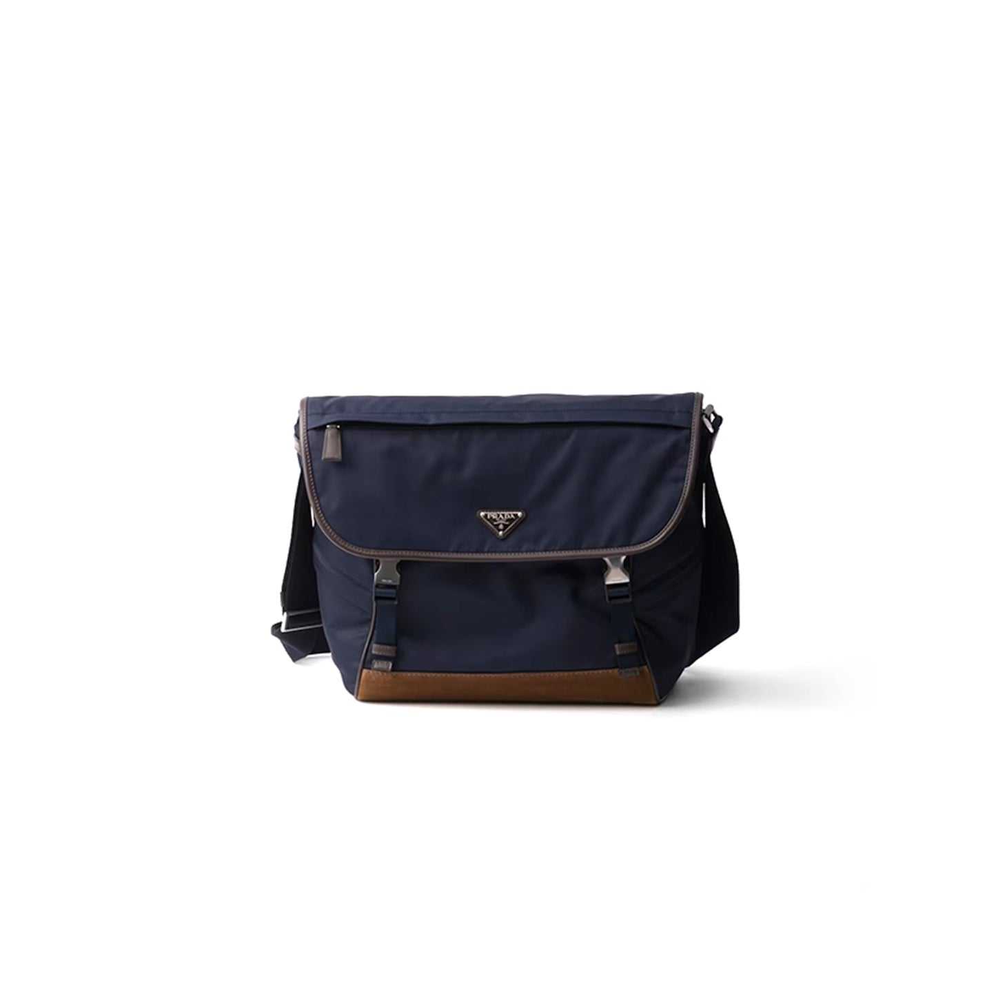 Pra*a large re-nylon and leather shoulder bag 2vd052 (34*29.5*14.5cm)
