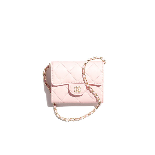 Ch*el classic clutch with chain ap0238 (12*8.5*2.5cm)