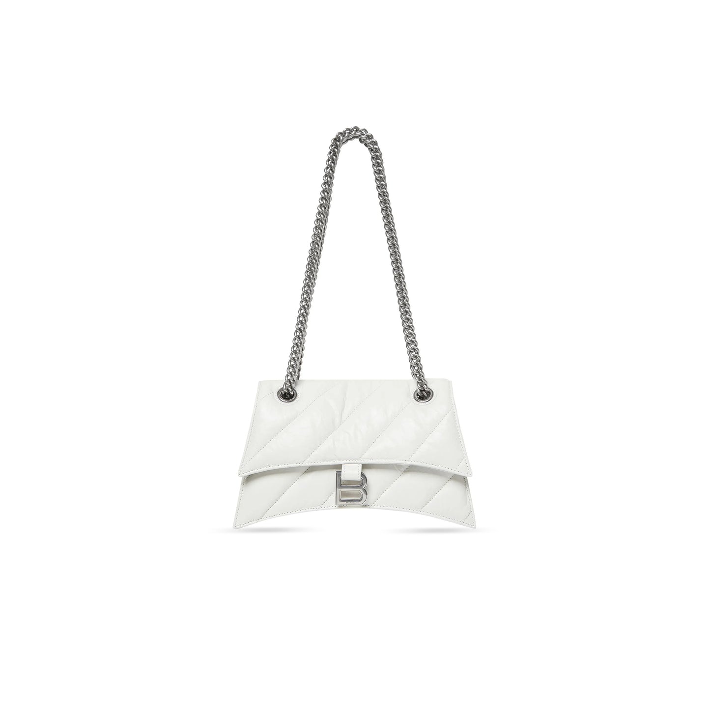 Ba1en*iaga women''s crush chain bag in small white 716351210j09001 (24.9*15*7.9cm)