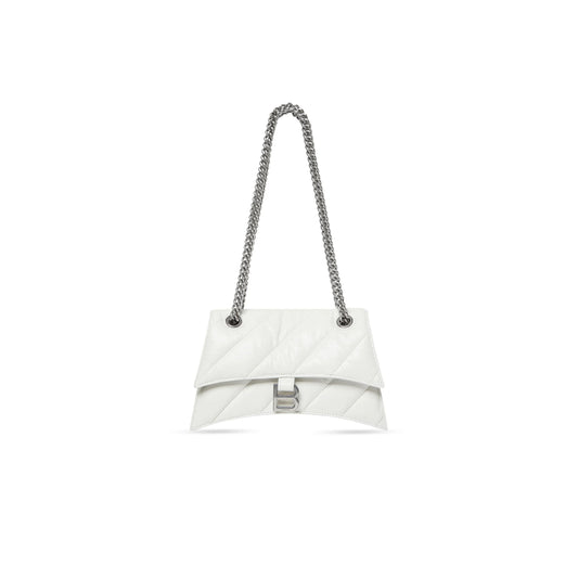 Ba1en*iaga women''s crush chain bag in small white 716351210j09001 (24.9*15*7.9cm)