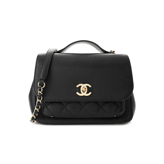 Ch*el caviar quilted medium business affinity flap black rose gold hardware (22*17*7cm)