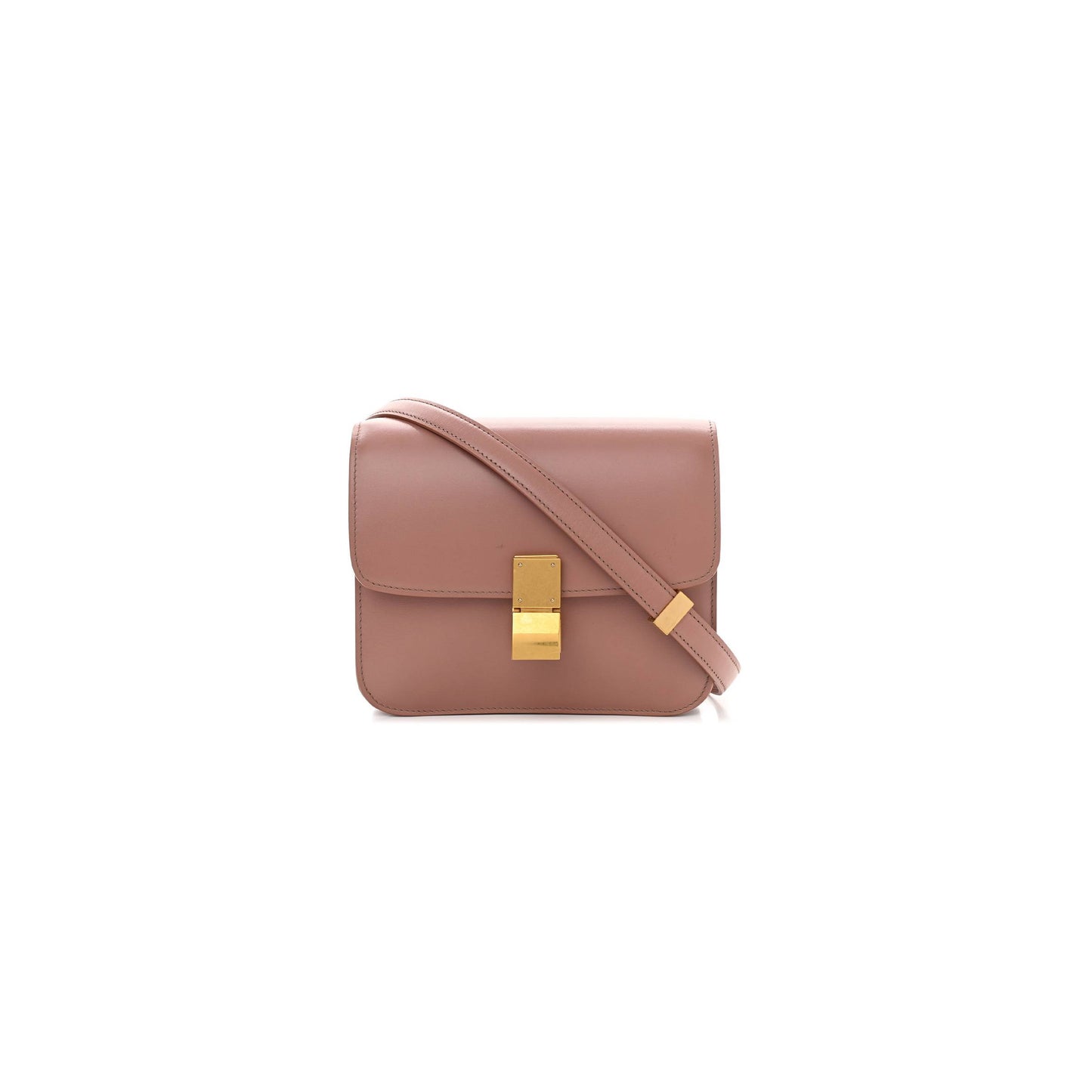 Ce**e box calfskin teen classic box flap bag antique rose (18*15*6cm)