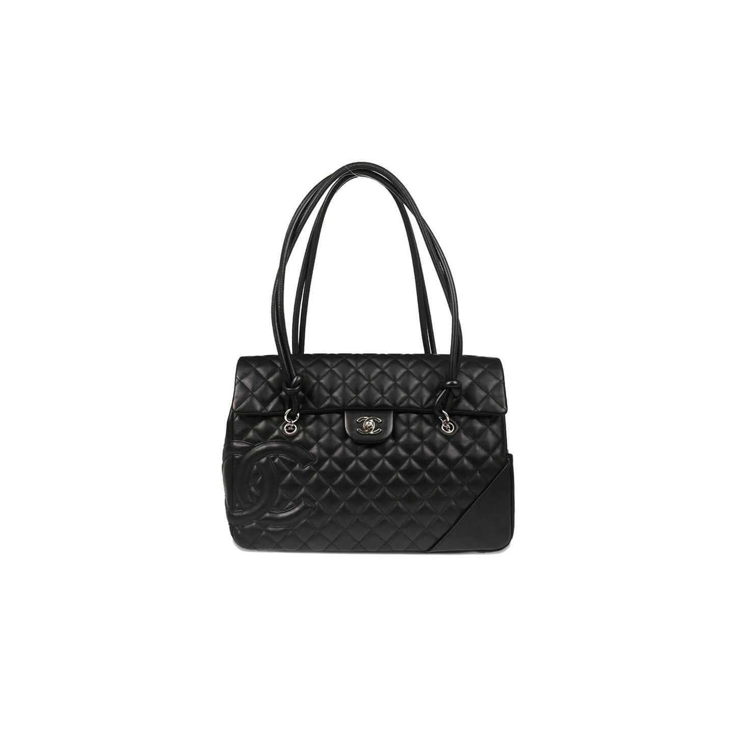 Ch**el calfskin quilted large cambon flap black (33*24*11cm)