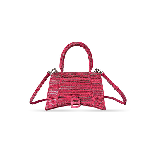 Ba*len*cia*ga women''s hourglass handbag small with rhinestones pink 5935461qj5m5000 (22.9*15*9.9cm)