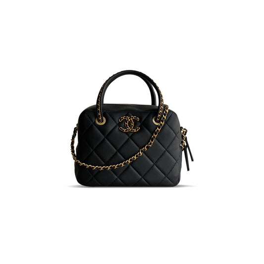 Ch*el 25c gold-tone lambskin mini bag as5300 (22*18*7cm)