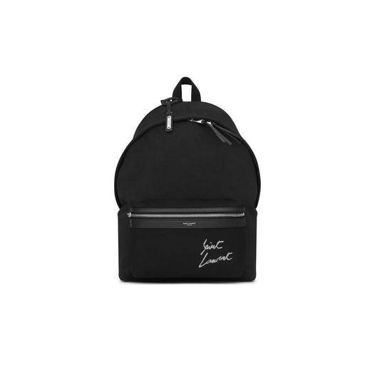 y*l Sa**t Lau*nt embroidered city backpack in canvas 534968faavv1070 (31*41*22cm)