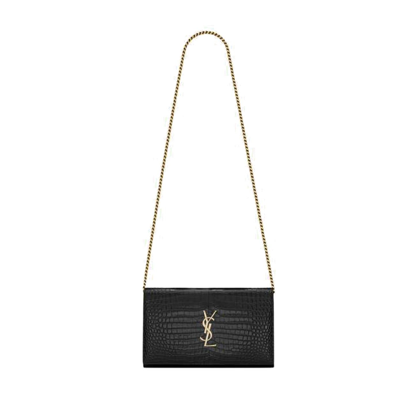 Y*L cassandre chain wallet in crocodile-embossed shiny leather 747464dnd1j1000 (22.5*14*4cm)