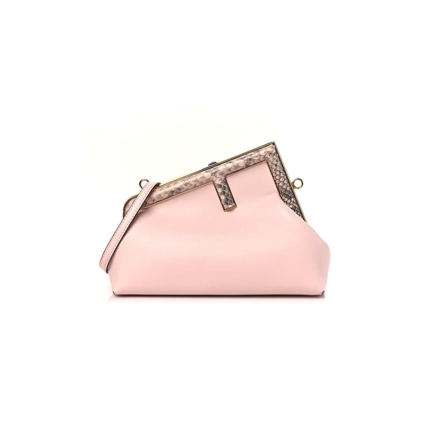 F**di shiny nappa snakeskin small F**di first rosa confetto cipria (26*18*9.5cm)