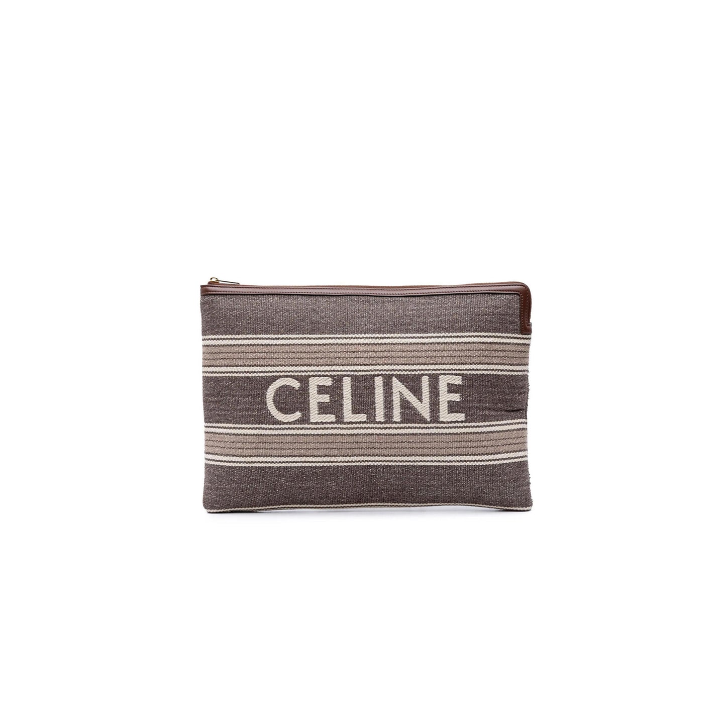 Ce1i*e large clutch in triomphe stripes and calfskin 10b802bq5.38nu (34*23.5cm)