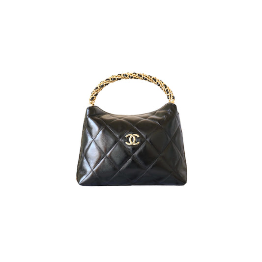 Ch*el master 24b lambskin vintage flap bag gold quilted cc ap4066 (18.5*14*7cm)