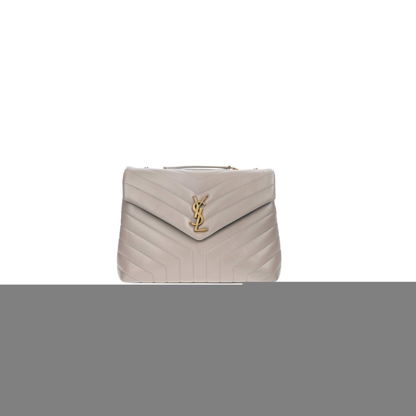 y*l Sa**t Lau*nt loulou greyish brown medium shoulder bag in quilted leather 392288 (32*22*11cm)