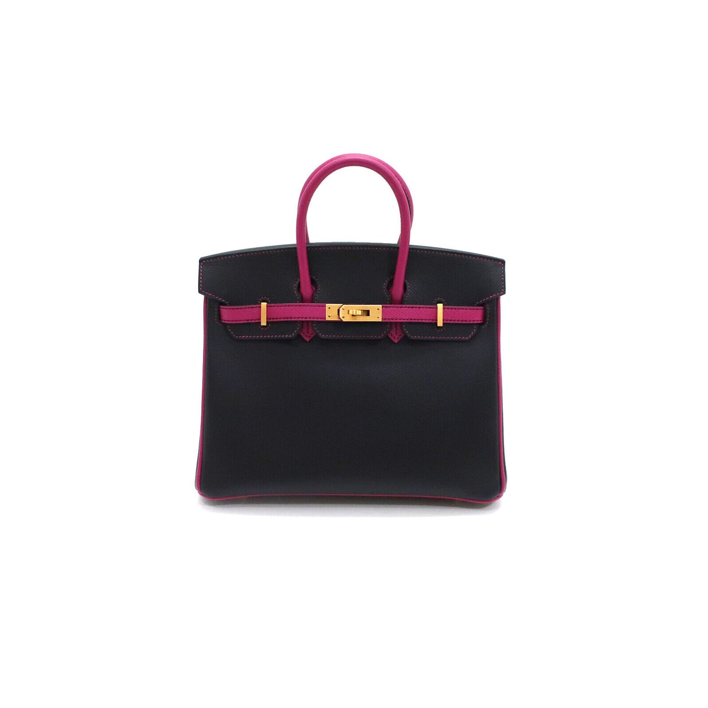 H**mes master birkin 30 epsom black and rose red gold buckle h028369ck19 (30*23*15cm)