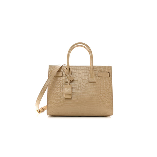 Y*L calfskin crocodile embossed baby sac de jour nude 421863 (26*20.5*12.5cm)