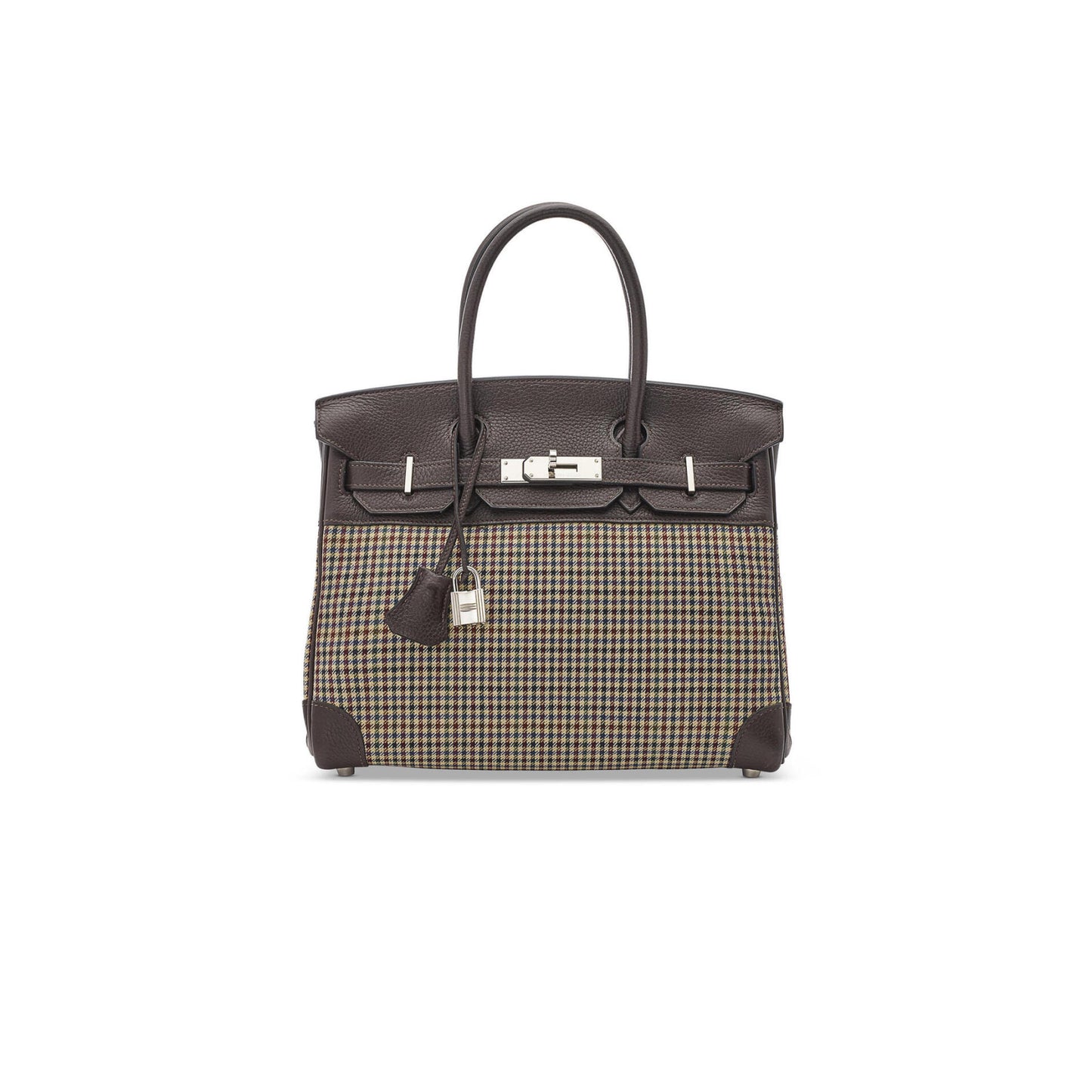 H**mes MASTER BIRKIN 30 TOGO AND PLAID WOOL PALLADIUM HARDWARE (30*23*15cm)