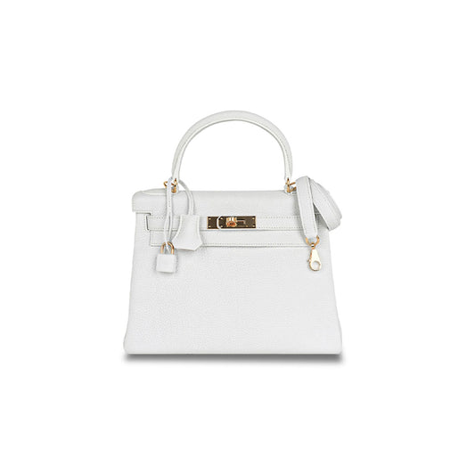 H**mes kelly 28 white bag gold hardware leather (28*22*10cm)