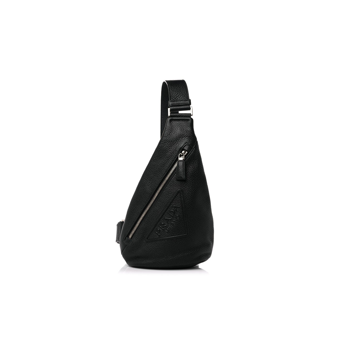 Pra*a vitello daino logo embossed cross sling backpack black 2vz092 (43*27*10cm)