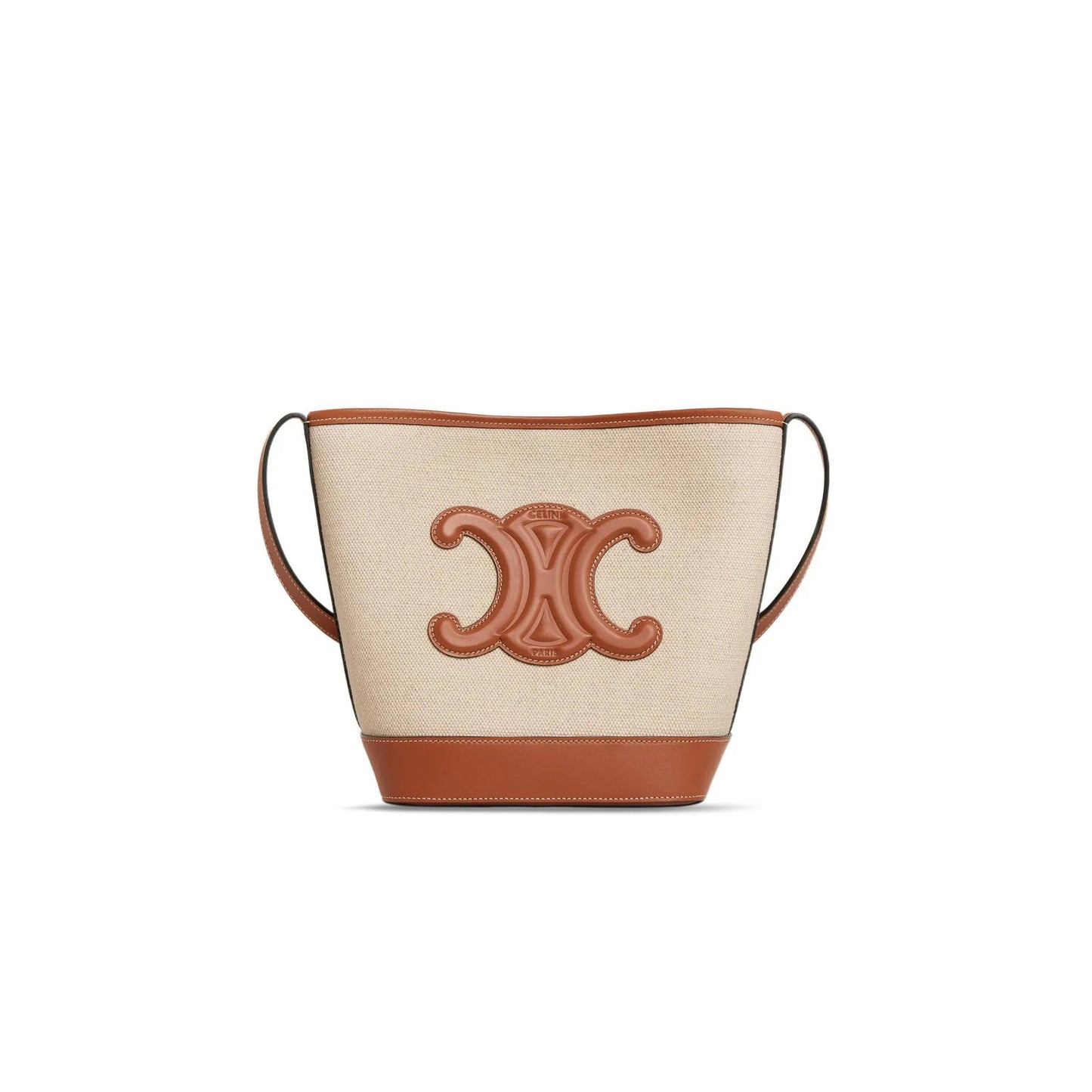 Ce**e small bucket bag in cuir triomphe canvas and cowhide 198242efl.02nt (30*22*13cm)