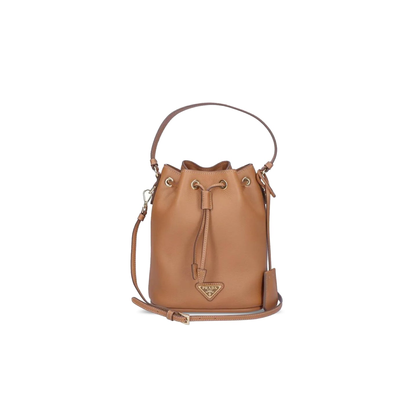 Pra*a calfskin leather bucket bag 1be067 (19.5*15.5*10cm)