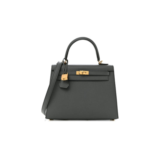 H**mes epsom kelly sellier 25 vert amande (25*17*7cm)