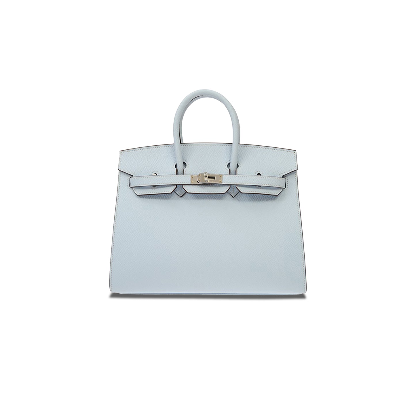 H**mes master birkin 25 swift leather fog blue silver buckle h049362ck21 (25*20*13cm)