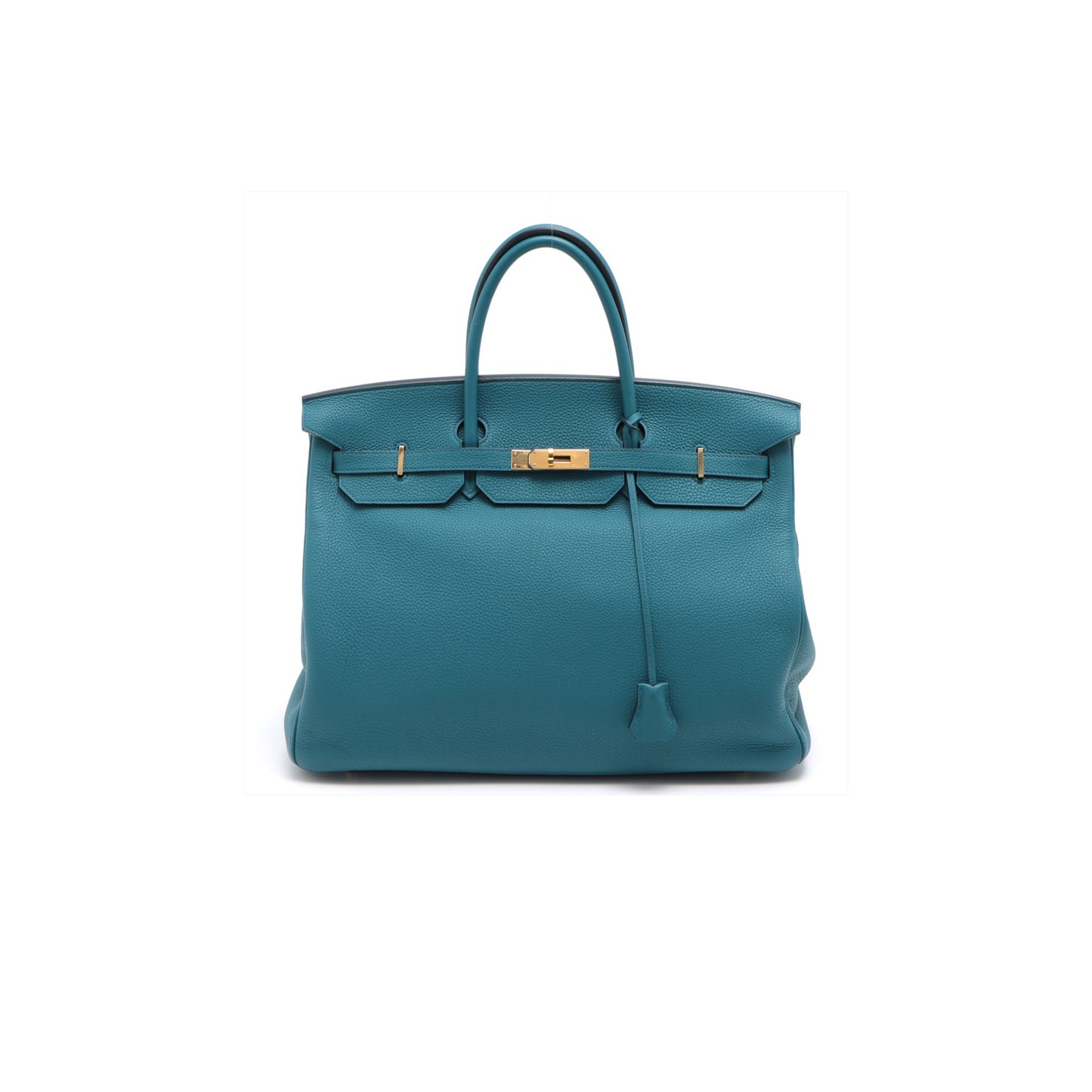 H**mes birkin 40 togo leather duck blue gold buckle h028352ck09 (40*30*21cm)