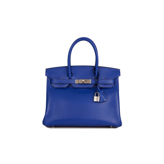 H**mes birkin 30 bleu electric tadelakt palladium hardware (30cm)