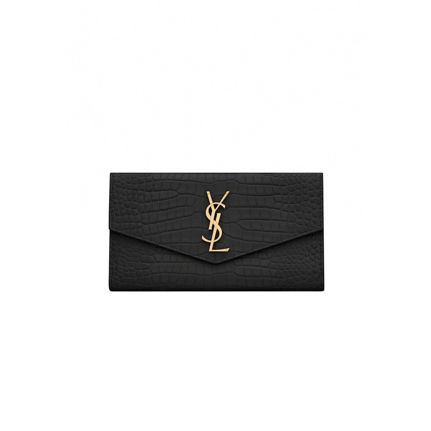 Y*L uptown pouch in crocodile-embossed shiny leather 582124dnd1j1000 (21.5*12*2.5cm)