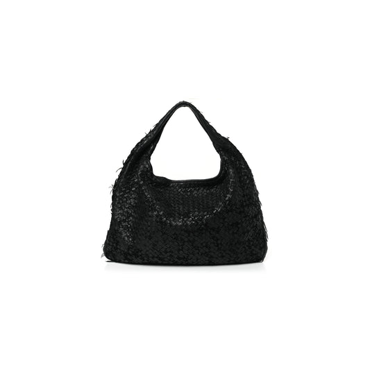 bo*te*ga Ve*ne*ta nappa velours intrecciato fuzzy medium Ve*ne*ta hobo black (38*24*3cm)