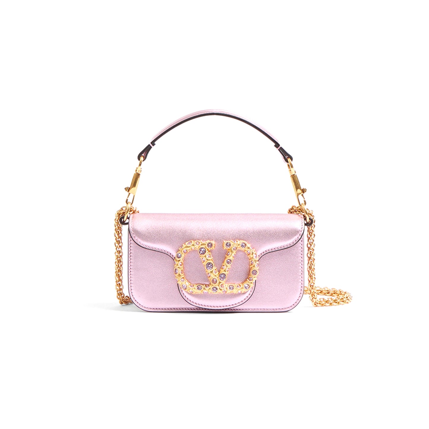 Va1e*ntin0 locÒ small laminated calfskin bag wb0k53lnkr5h (19*10.5*5cm)