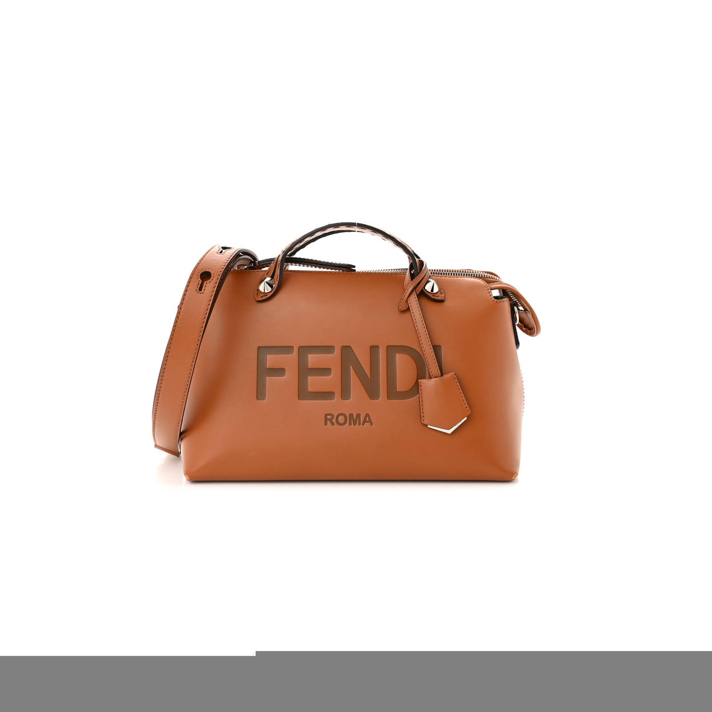 F**di vitello king logo embossed medium by the way boston bag cuoio (28*19*13cm)