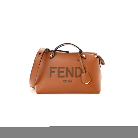 F**di vitello king logo embossed medium by the way boston bag cuoio (28*19*13cm)