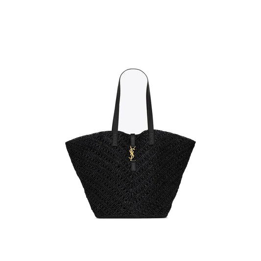 Y*L panier medium in raffia and vegetable-tanned leather 740375gaadp1000 (44*20*21cm)