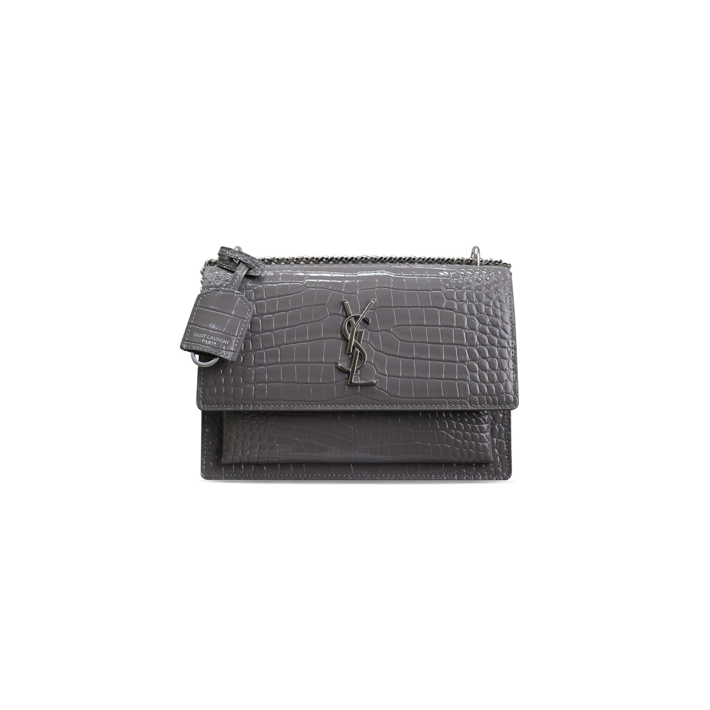 Y*L sunset medium chain bag in crocodile-embossed shiny leather 42290629259631 (22*16*6.5cm)