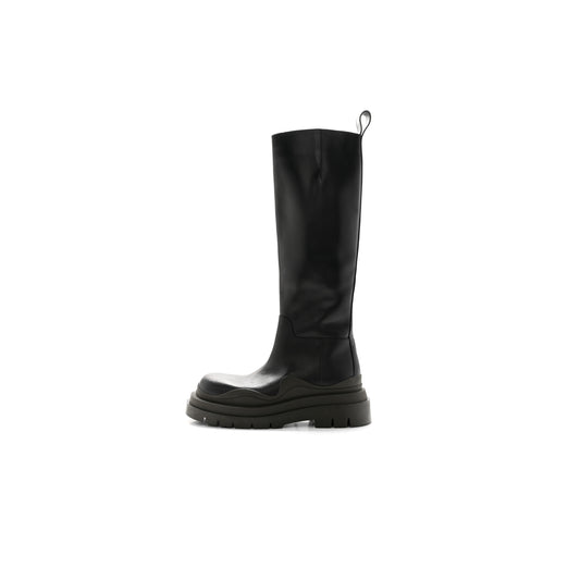 bo*te*ga Ve*ne*ta calfskin the tire high boots black