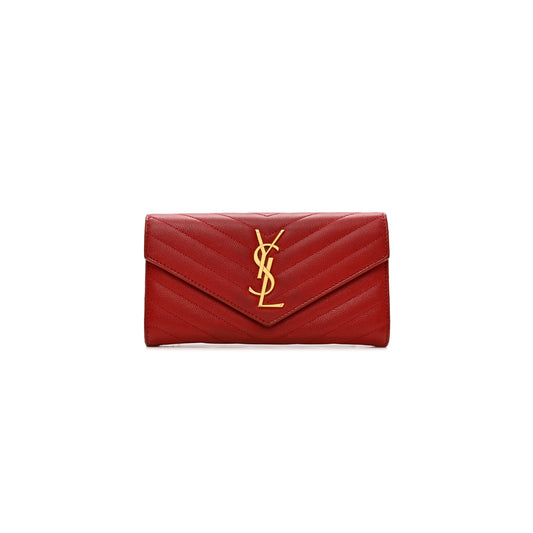 Y*L cassandre matelassÉ large flap wallet in grain de poudre leather 372264bow016805 (19*11*3cm)