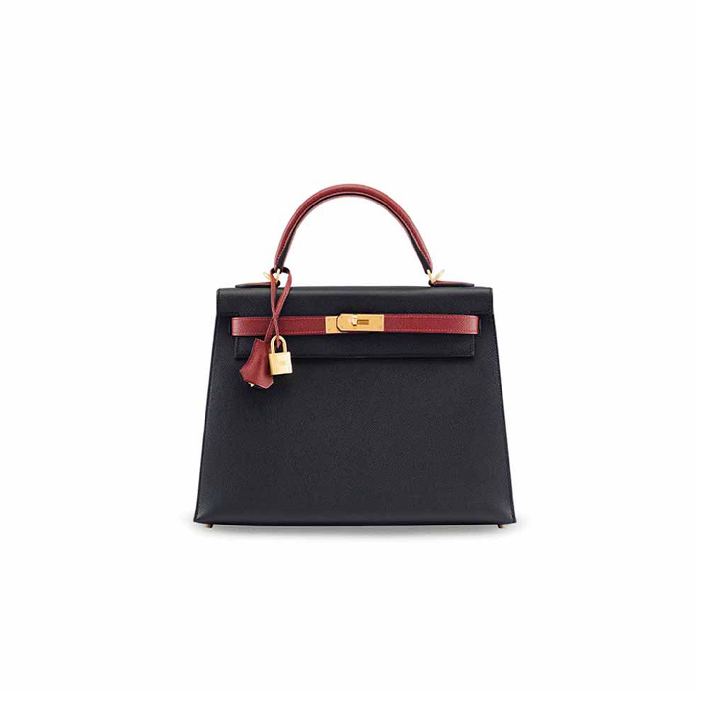 H**mes master black & rouge h epsomkelly 28 gold hardware (28*22*10cm)