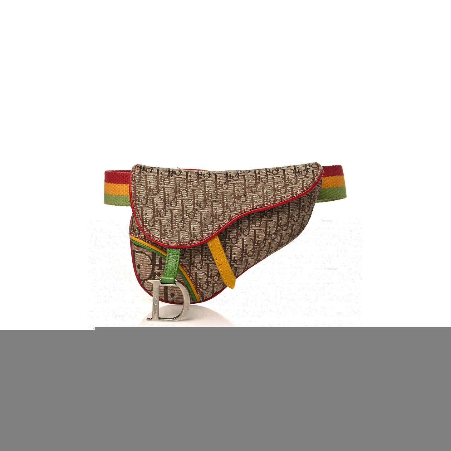 D*or monogram rasta saddle belt bag beige (17*13*2.5cm)