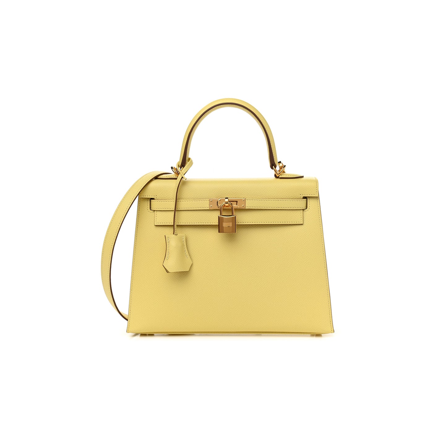 H**mes epsom kelly sellier 25 jaune poussin (25*17*7cm)