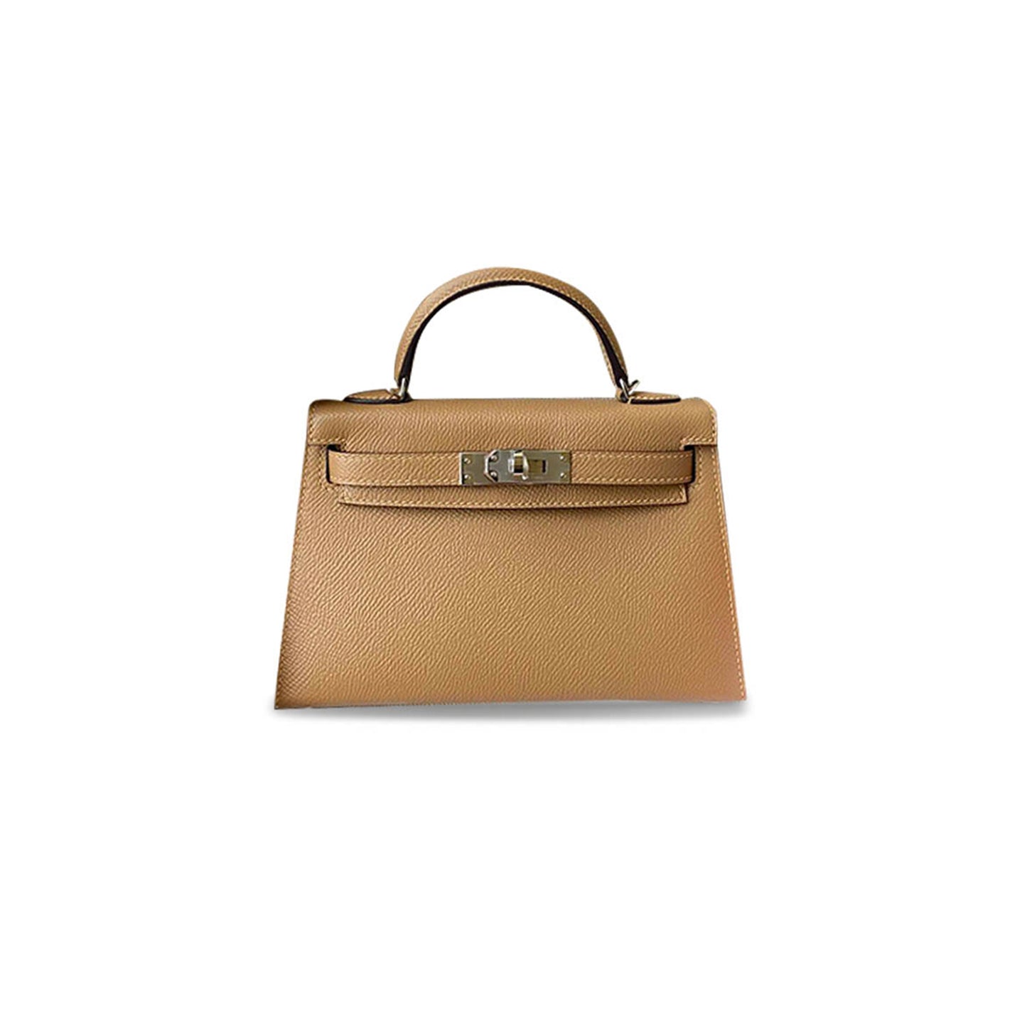 H**mes mini kelly ii epsom milk tea silver buckle (19*12*5.5cm)