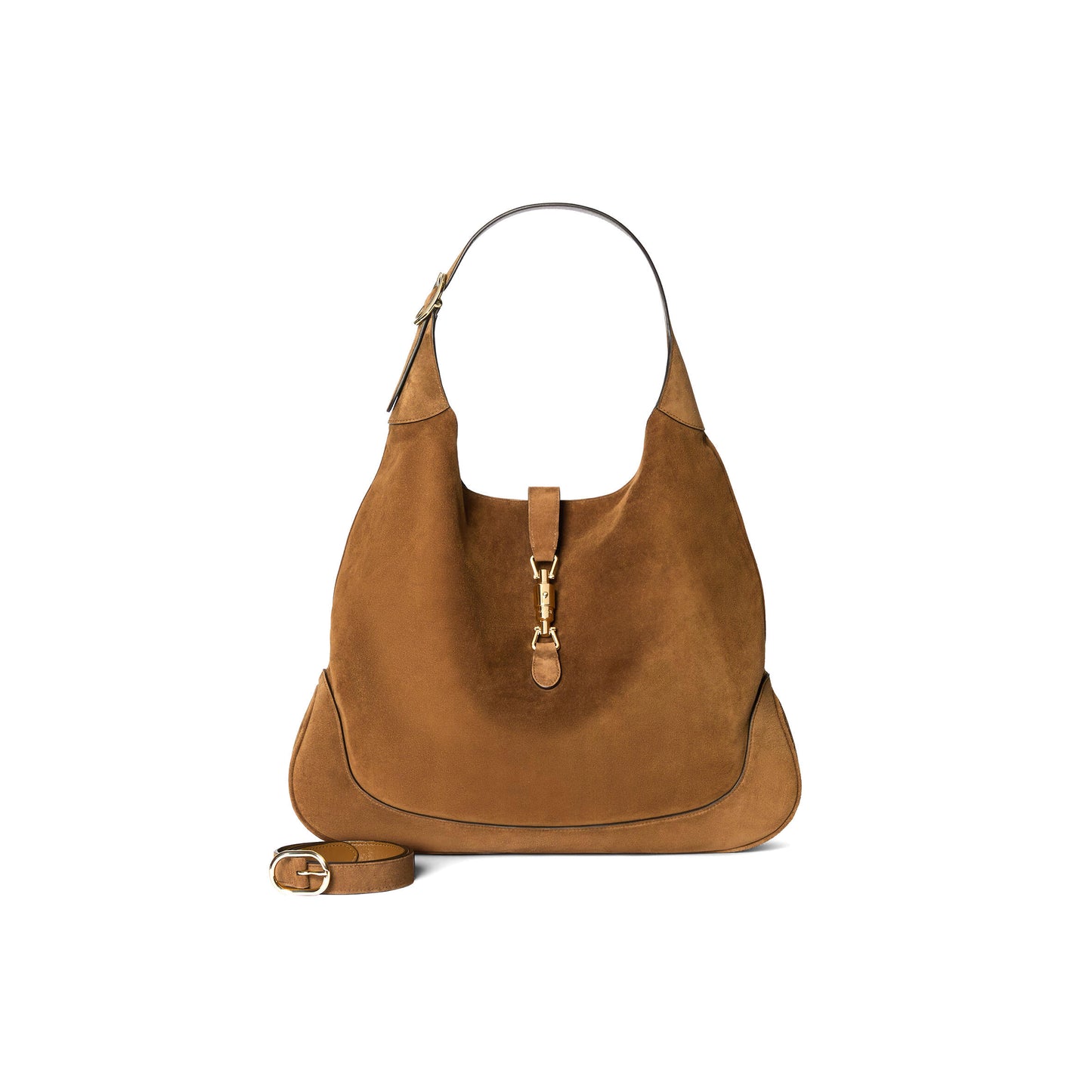 Gvc*1 jackie giorno shoulder bag variationbrown suede 841542 (44*33*7cm)