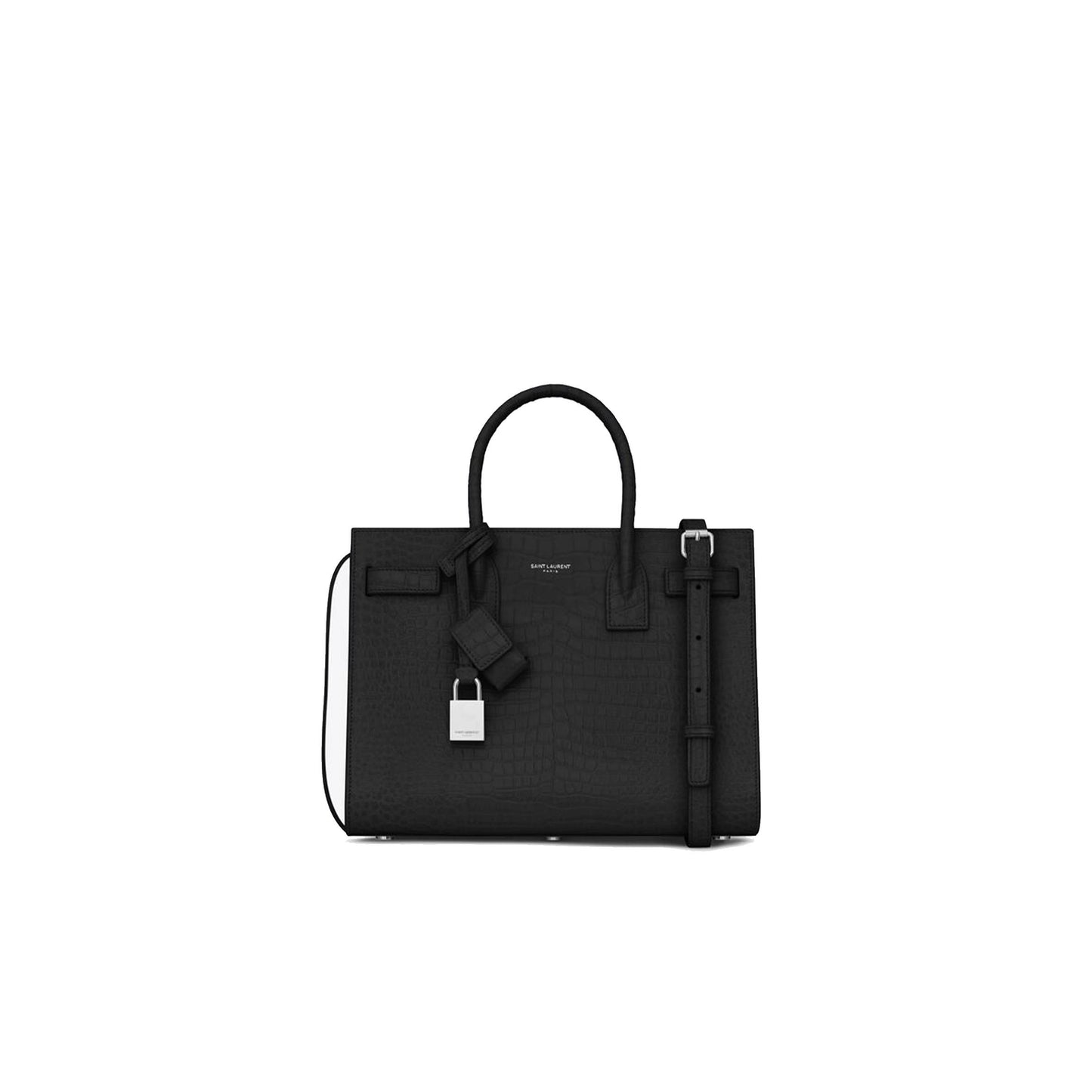 Y*L sac de jour baby in embossed crocodile shiny leather 421863dnd1n1000 (26*20.5*12.5cm)