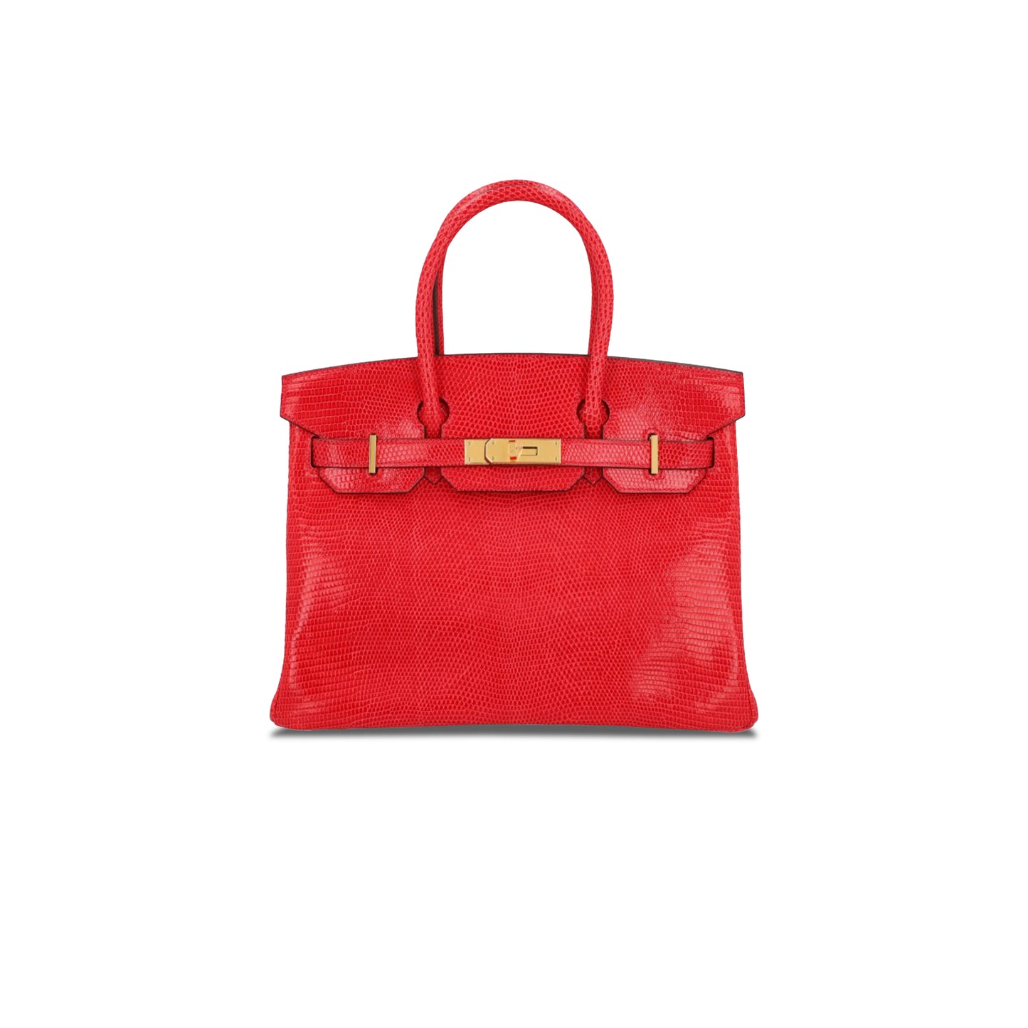 H**mes master birkin 30 lizard red gold buckle h028352ca53 (30*22*16cm)