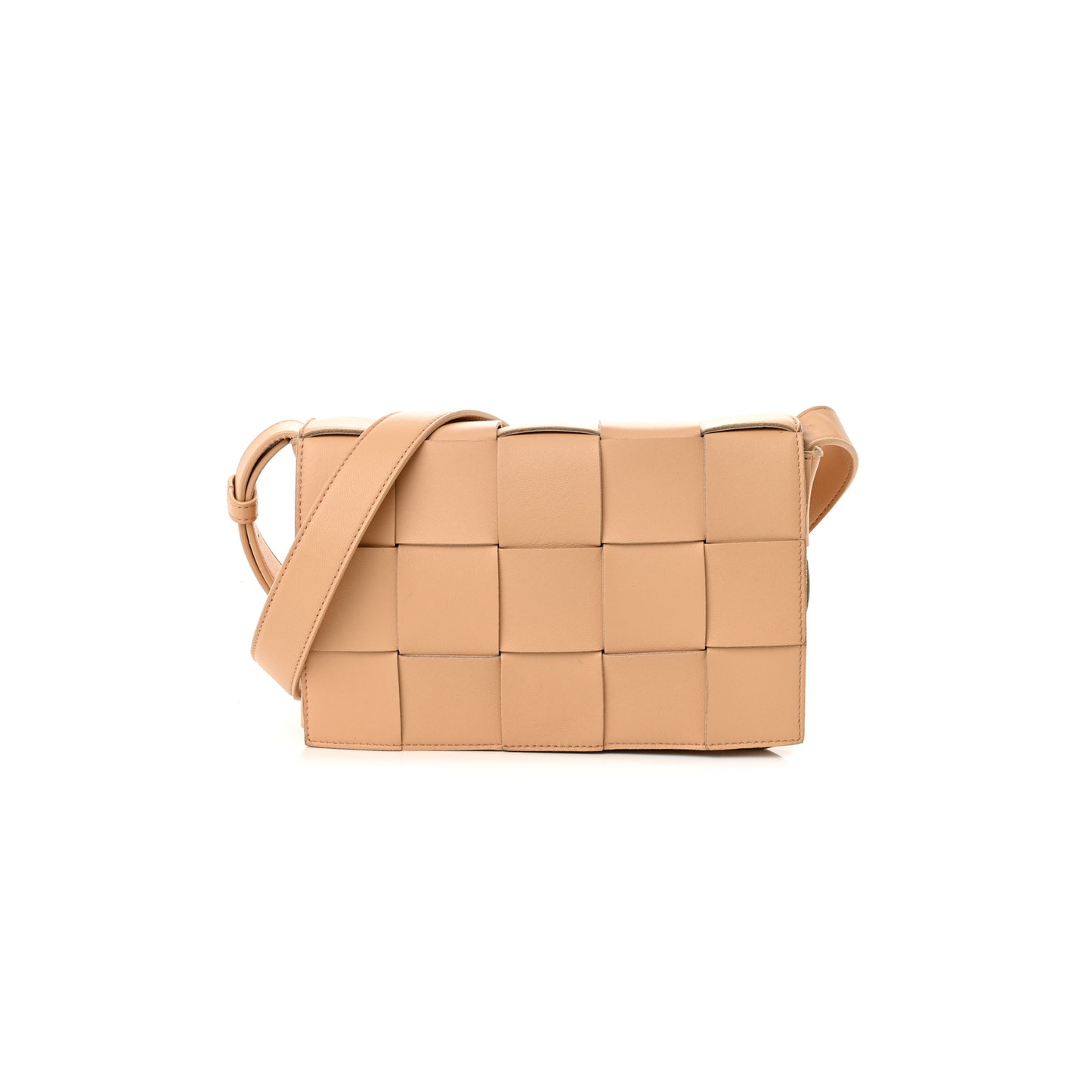 bo*te*ga Ve*ne*ta lambskin maxi intrecciato cassette crossbody bag porridge (23*15*5.5cm)