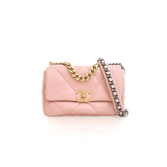 Ch*el 19 flap small pink goatskin as1160 (26*16*9cm)