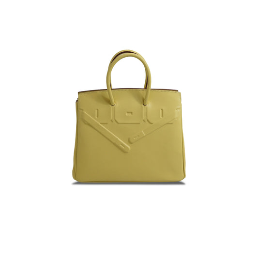 h**mes master birkin 25 shadow swift leather phanT0m yellow bag h082629ck63 (25*20*13cm)